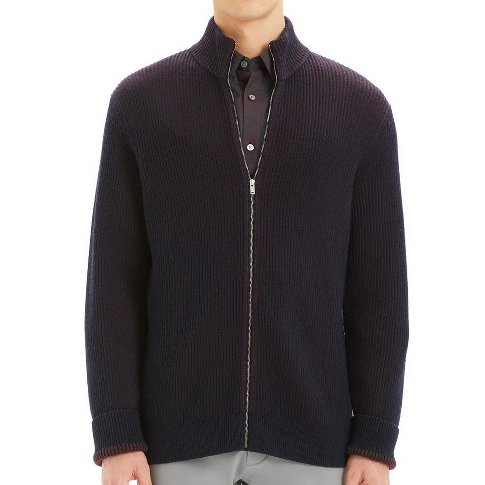 NWT Theory Mock Neck Zip Sweater in Merino Wool - Picture 4 of 10